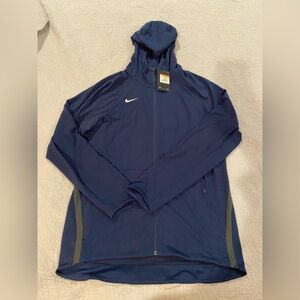 Brand New Lightweight Nike Dri Fit Men's Hooded Jacket, L - Blue
